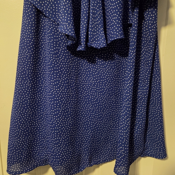 Le Lis Royal Blue Polka Dot Blouse - Picture 3 of 6